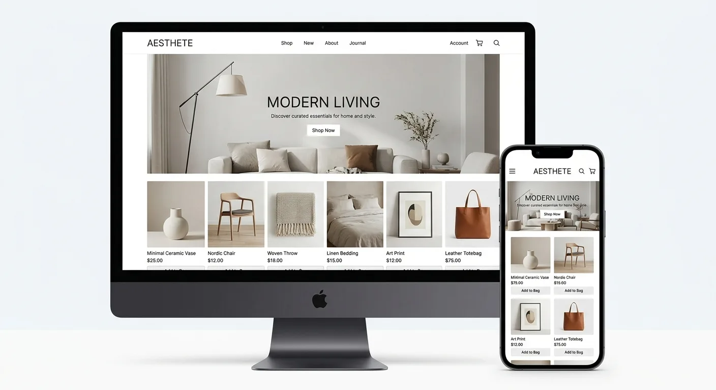 E-commerce website design preview