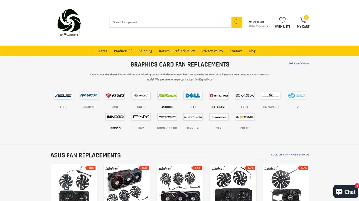 Online store showcase